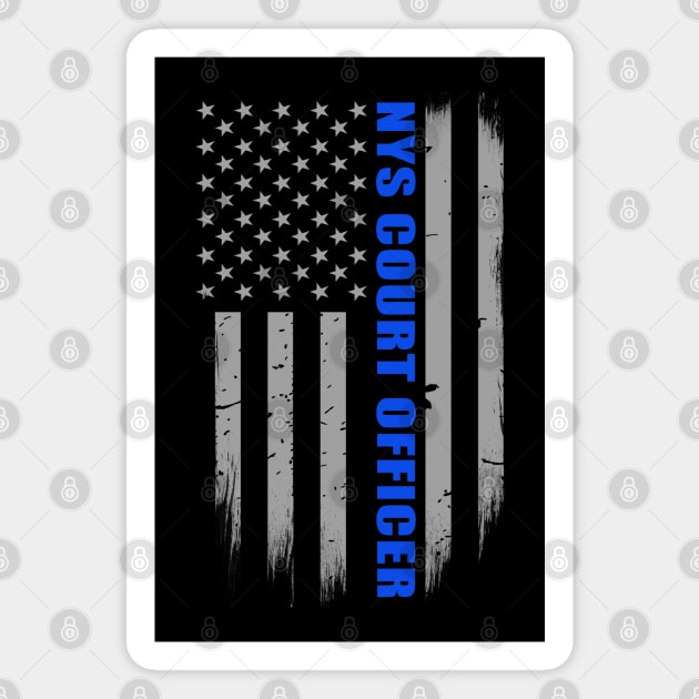 New York State Court Officer Thin Blue Line Flag Magnet by bluelinemotivation